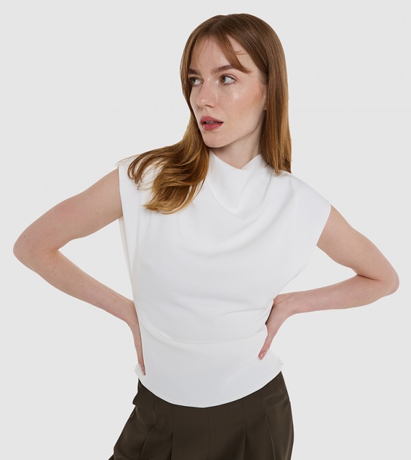 Solid Cowl Neck Top