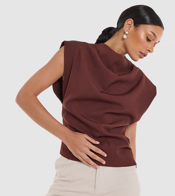 Solid Cowl Neck Top