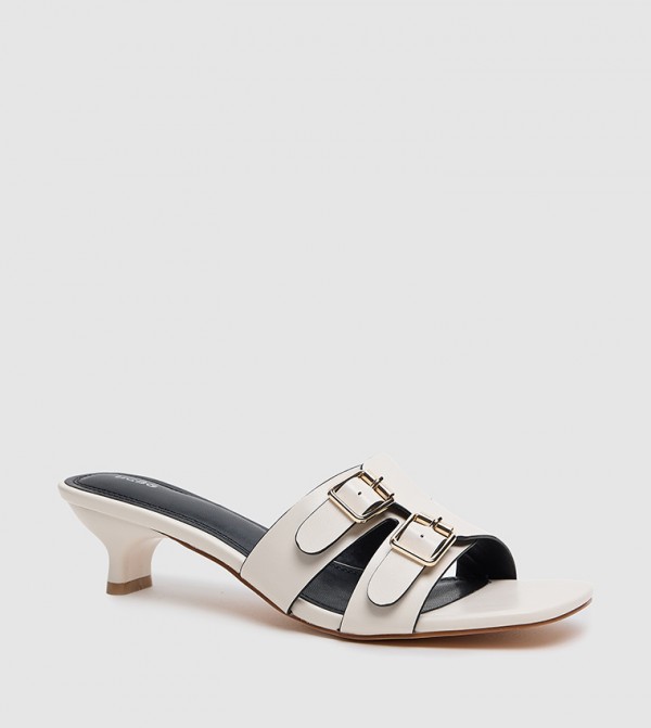 Buckled Kitten Heel Sandals