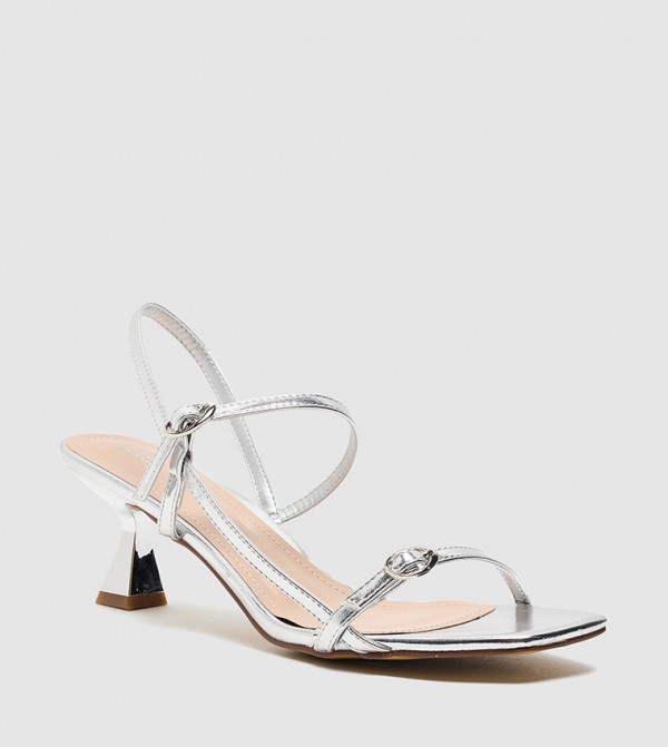 Square Toe Slingback Stiletto Heel Sandals
