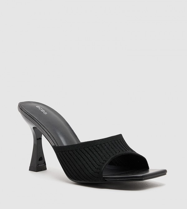 Knitted Strap Heeled Sandals
