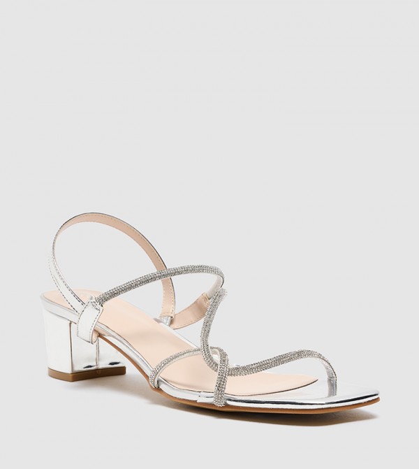 Square Toe Strappy Heeled Sandals