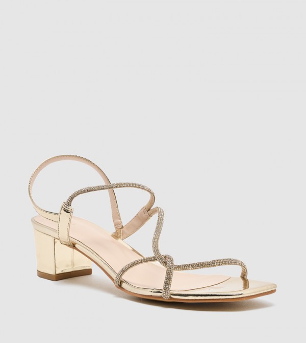 Square Toe Strappy Heeled Sandals