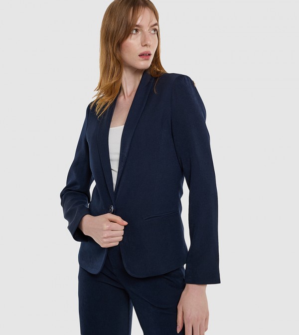 Solid Shawl Collar Blazer