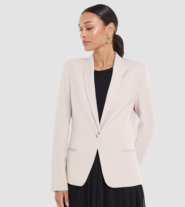 Solid Shawl Collar Blazer