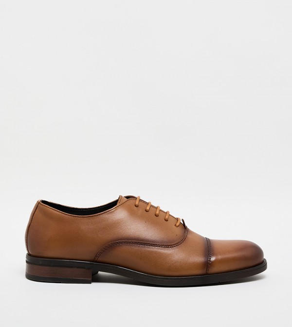 Solid Leather Oxford Shoes
