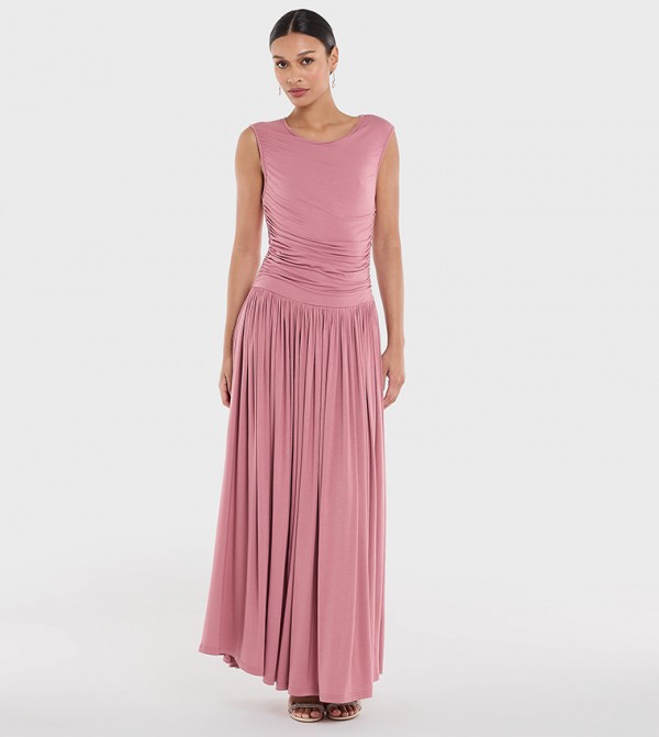 Ruched Sleeveless Maxi Dress