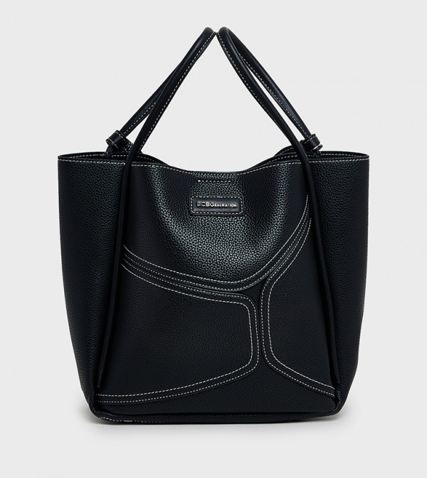 Textured Zip-Closure Tote Bag
