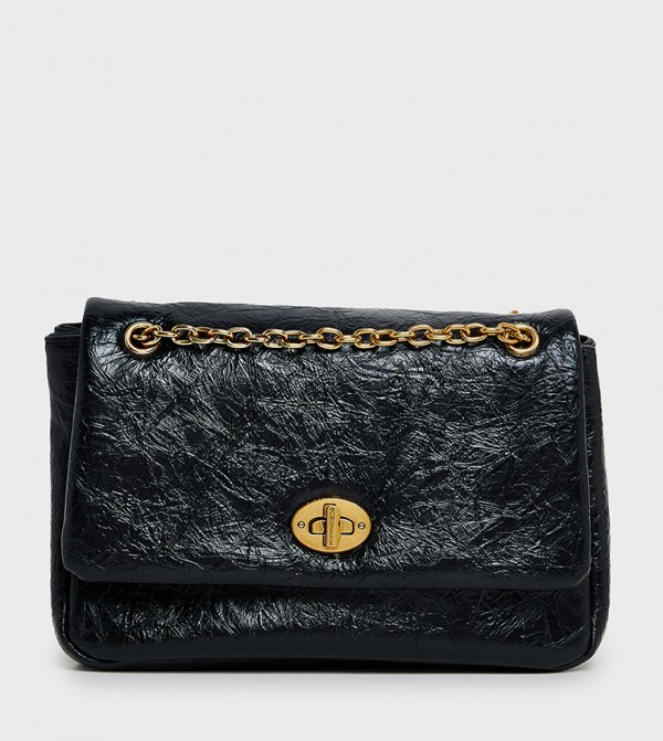Textured Flap Shoulder Bag
