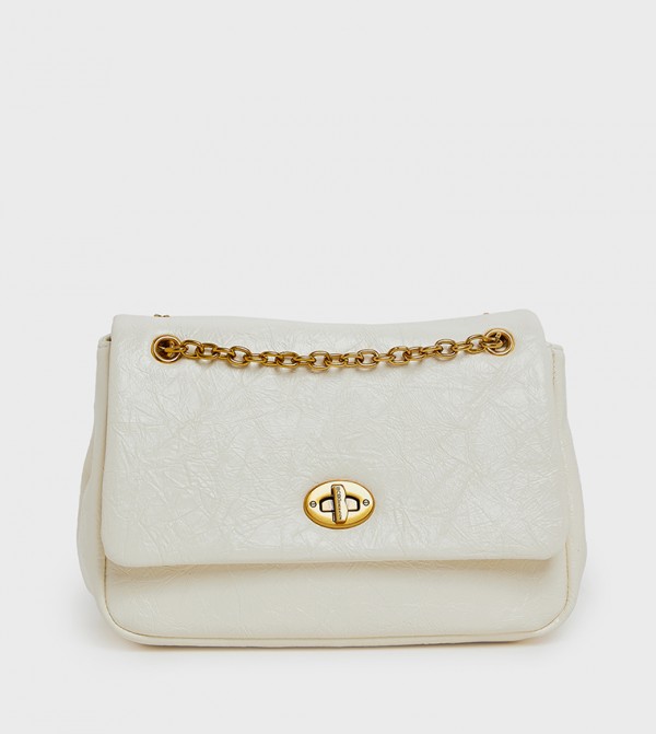 Textured Flap Shoulder Bag