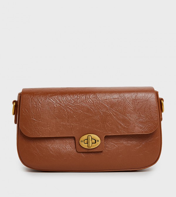 Textured Flap Shoulder Bag
