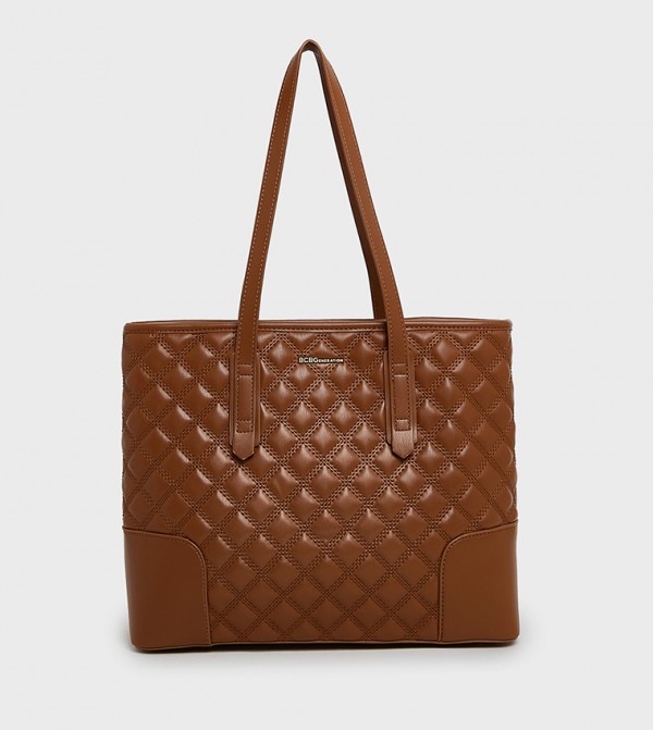 Quilted Zip-Closure Tote Bag