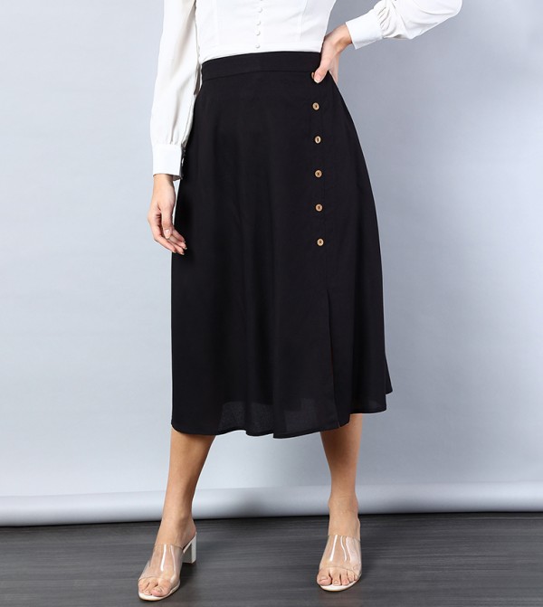 Flare Punto Skirt Black - Calvin Klein →