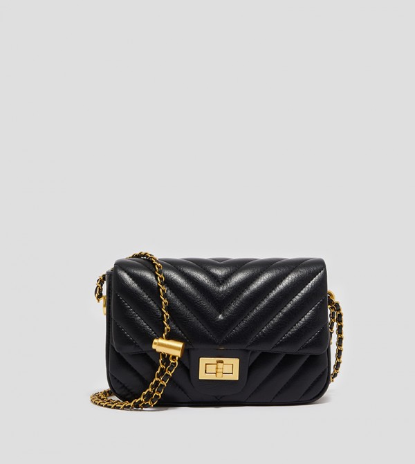 Chain Strap Quilted Sling Bag