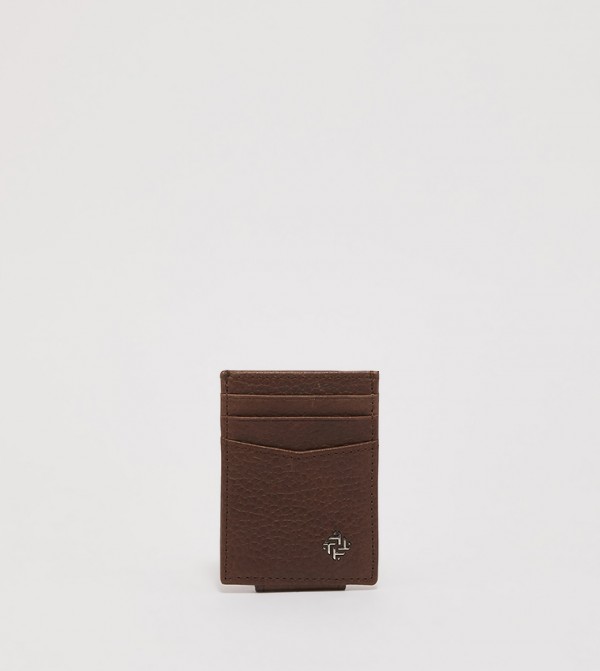 Textured Genuine Leather Card Holder