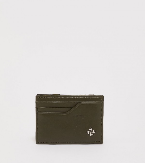 Solid Bi-Fold Genuine Leather Card Holder