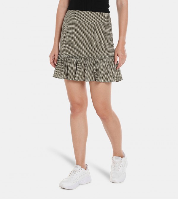 High waisted best sale flare mini skirt