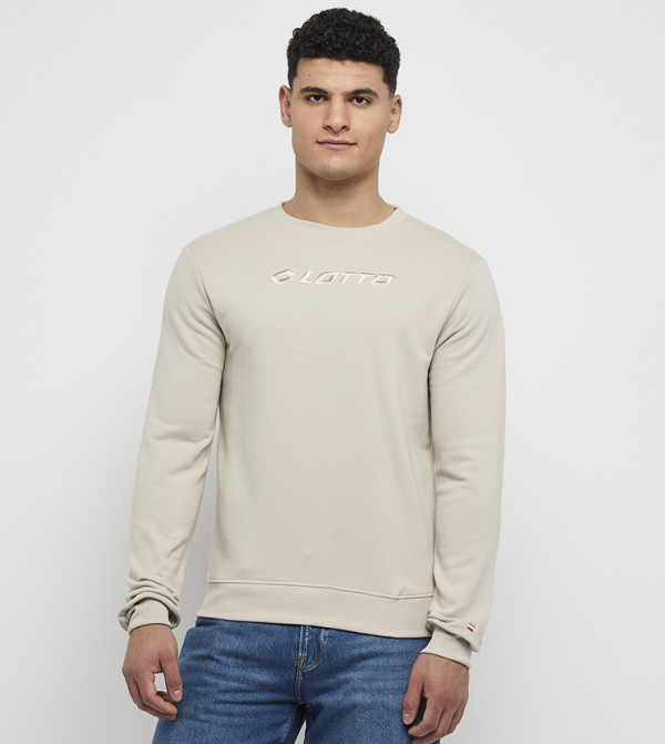 Logo Embroidered Crew Neck Sweatshirt