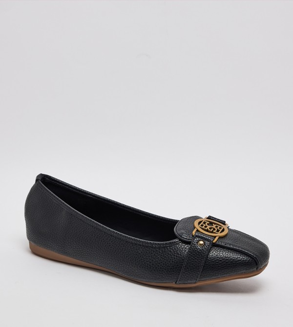 Textured Almond Toe Ballerinas