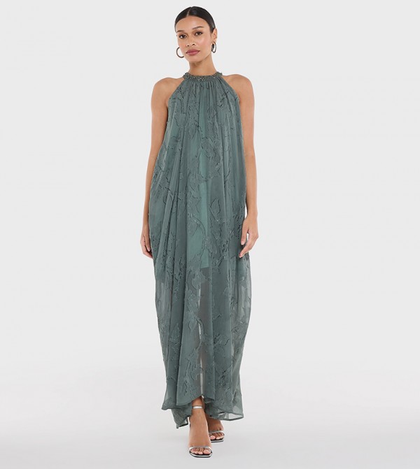 Sequined Halterneck Maxi Dress