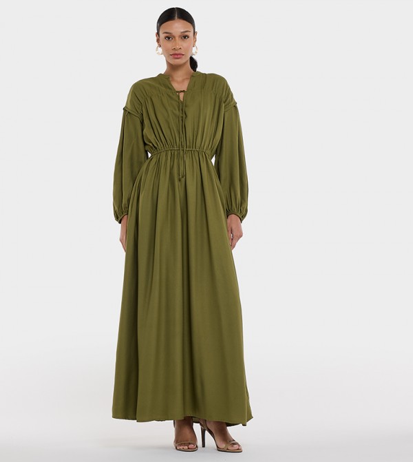 Ruched Long Sleeves Maxi Dress