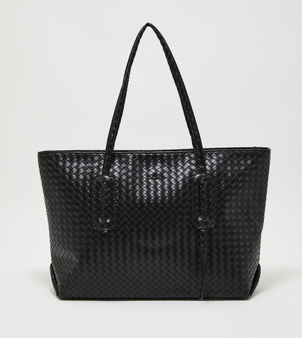 Buy Tyra Braided Woven Tote Bag In Black | 6thStreet UAE