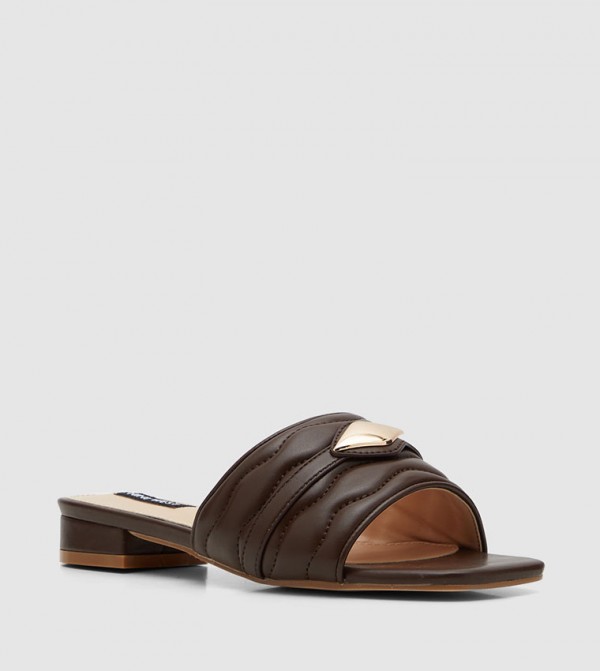 Metal Accent Slide Sandals