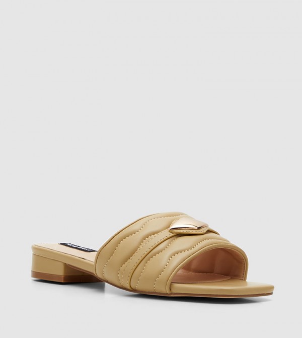 Metal Accent Slide Sandals