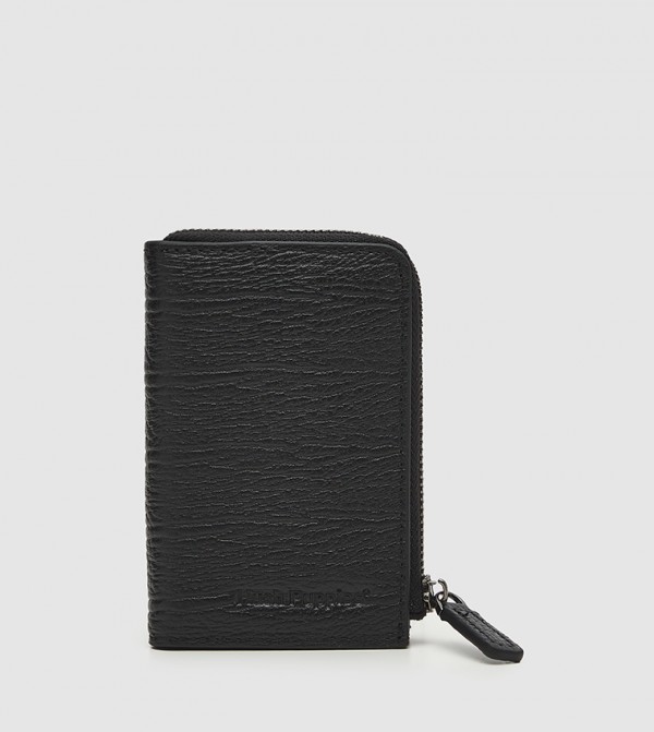 Textured Zippered Key Wallet