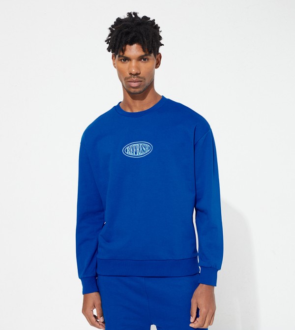 Embroidered Crew Neck Sweatshirt