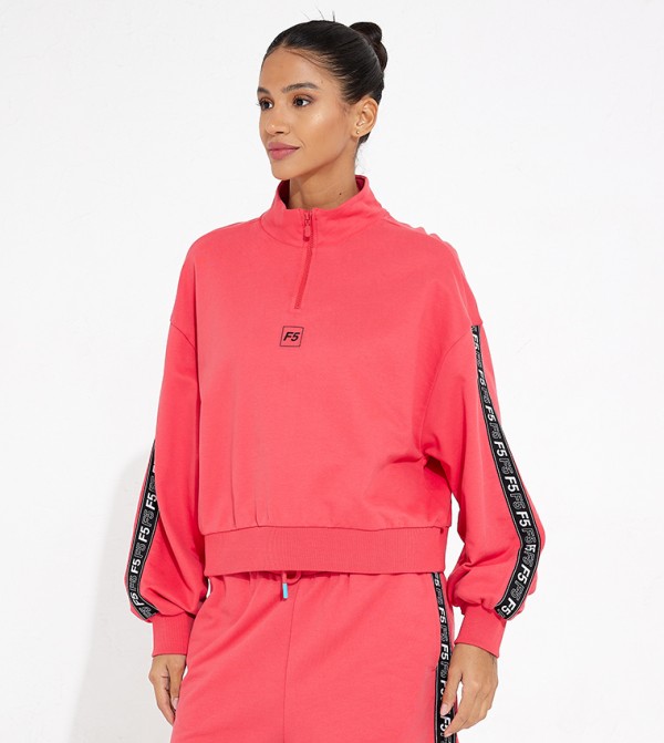 Logo Tape Mock Neck Sweatshirt