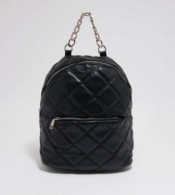 Quilted Zippered Backpack