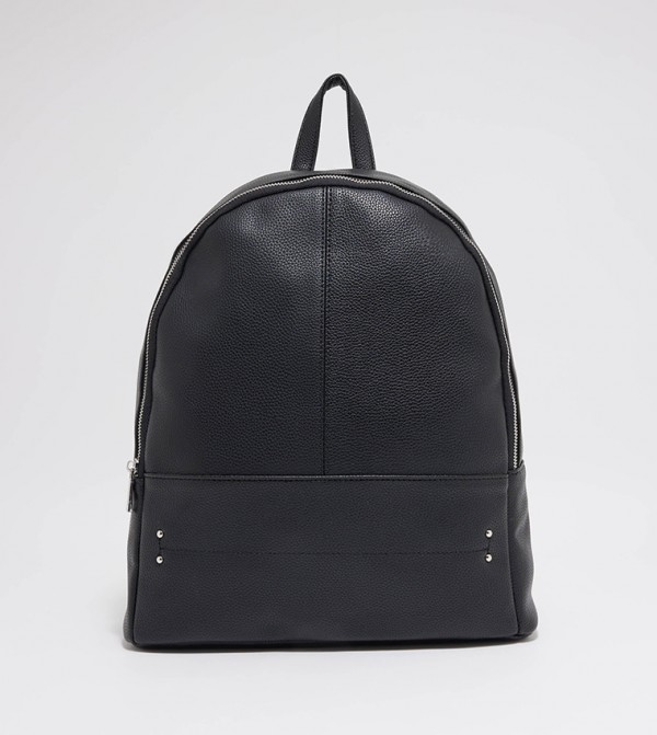 Solid Zippered Backpack
