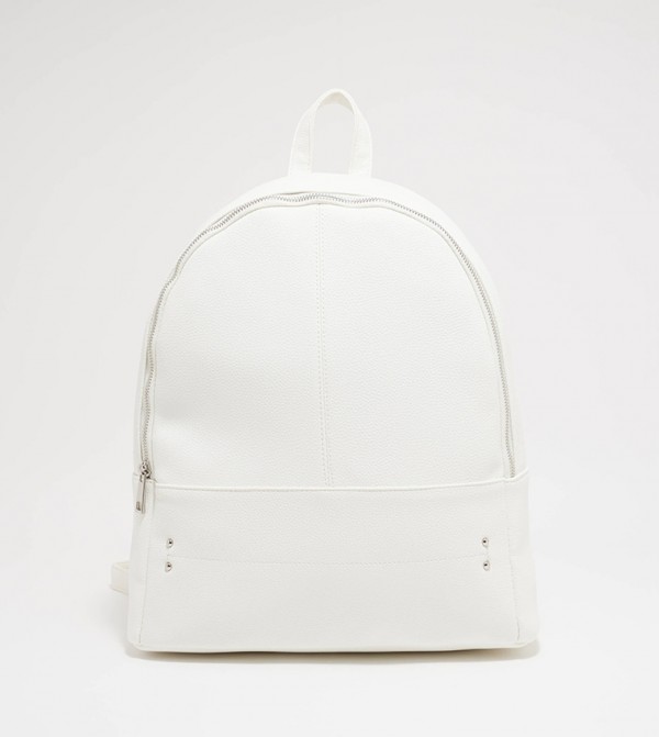 Solid Zippered Backpack