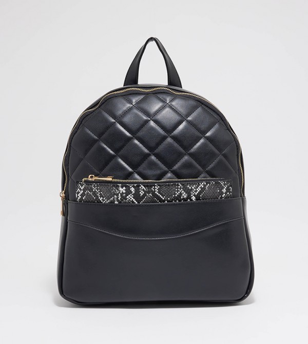 Quilted Zippered Backpack