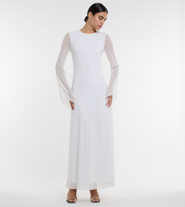 Embellished Mesh Maxi Dress
