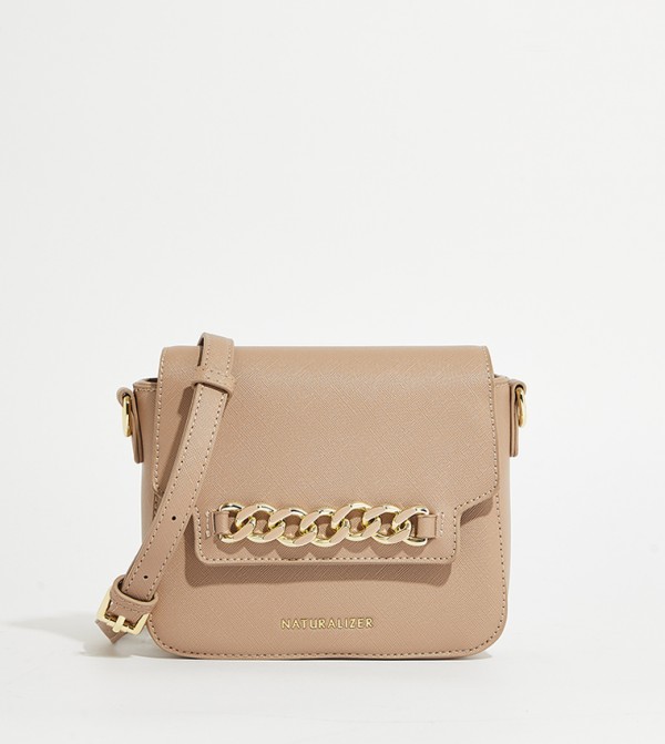 Logo Detail Metal Accent Crossbody Bag