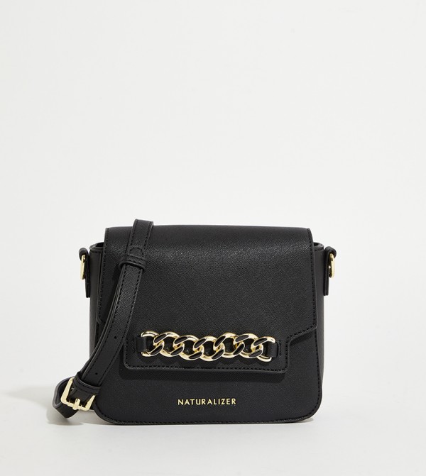 Logo Detail Metal Accent Crossbody Bag