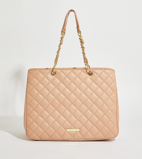 Buy Naturalizer Quilted Logo Detail Tote Bag In Beige 6thStreet UAE