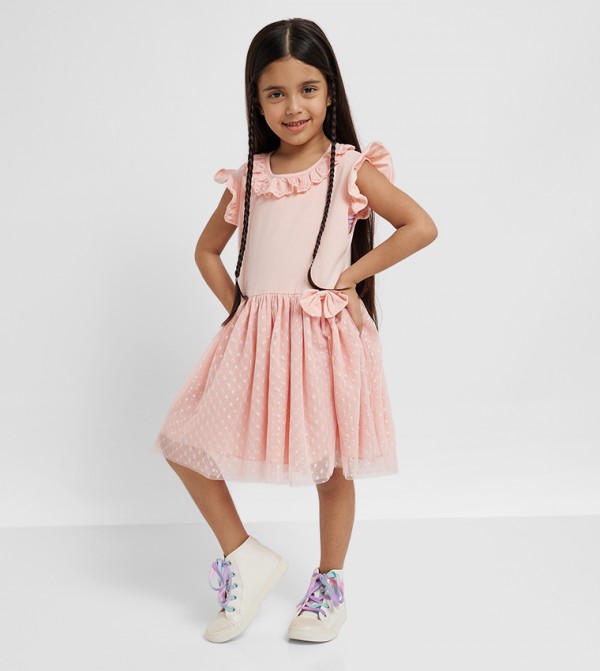 Ruffle Detailed Tulle Dress