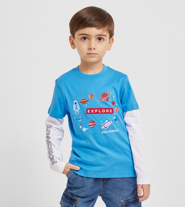 Space Themed Long Sleeves T-Shirt