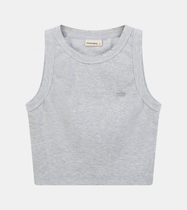 Ribbed Crew Neck Tank Top