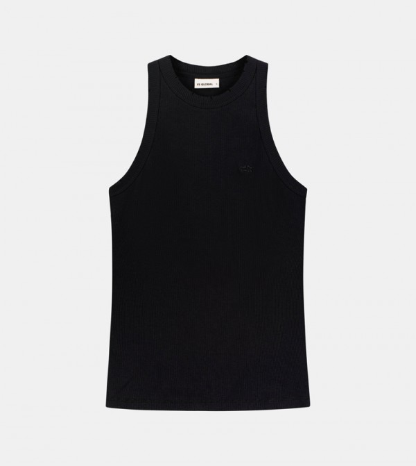 Ribbed Crew Neck Tank Top