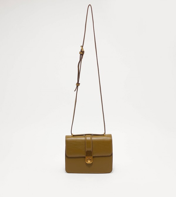 Twist Lock Closure Crossbody Bag