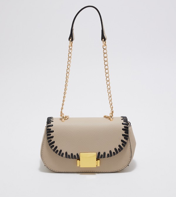 Textured Flap Closure Shoulder Bag