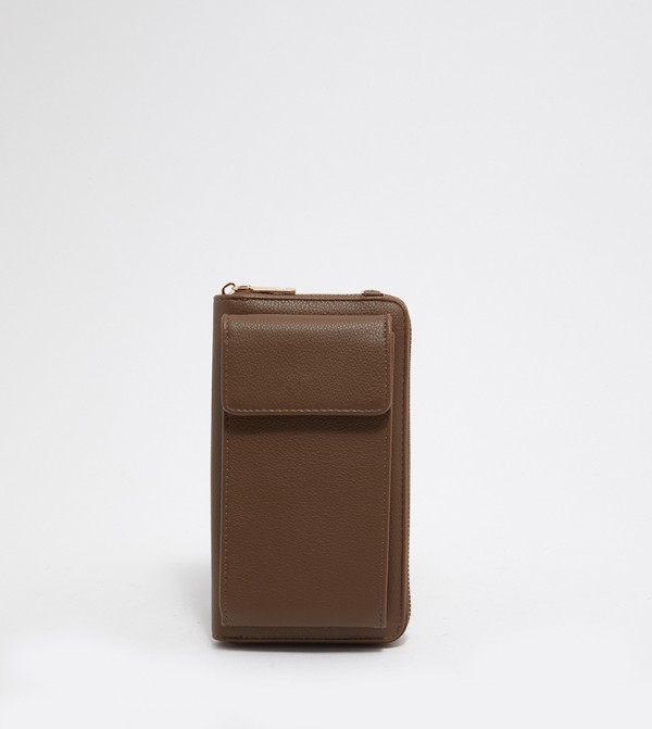 Croc Textured Crossbody Phone Bag