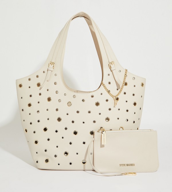 Eyelet Embellished Bucket Bag