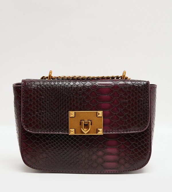 TIPSY Croc Textured Flap Crossbody Bag