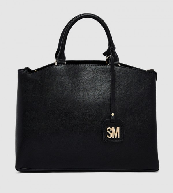 Textured Zip-Closure Tote Bag