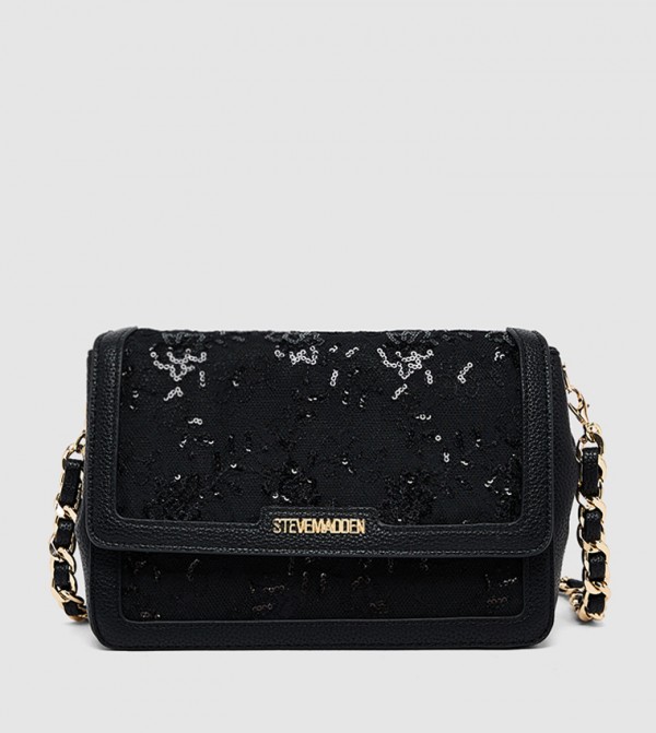 Sequinned Flap Crossbody Bag